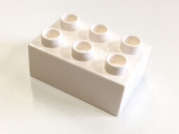 L-W Toys Junior Kostka 3x2 bílá 